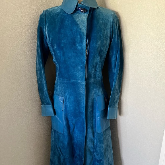 Gucci Blue Vintage Suede Coat